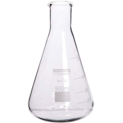Cole-Parmer元素锥形烧瓶、玻璃、500毫升8 / pk