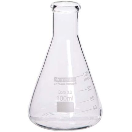 Cole-Parmer元素锥形烧瓶、玻璃、100毫升,12 / pk