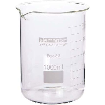 Cole-Parmer元素低型烧杯、玻璃、1000毫升,6 / pk